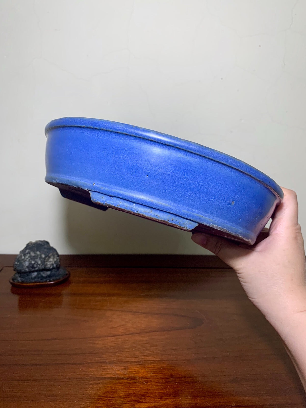 Ruri Kinyo Glaze, Perfect Circle, Japanese Pot by Shuufu