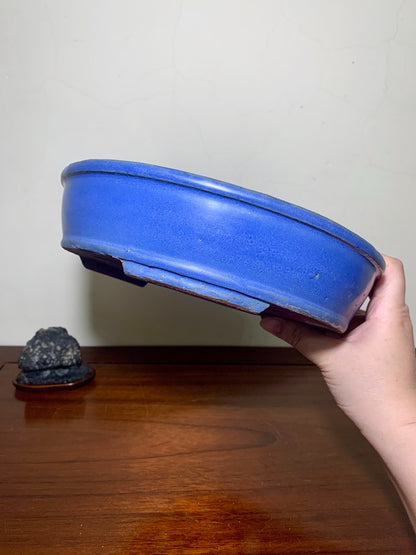 Ruri Kinyo Glaze, Perfect Circle, Japanese Pot by Shuufu