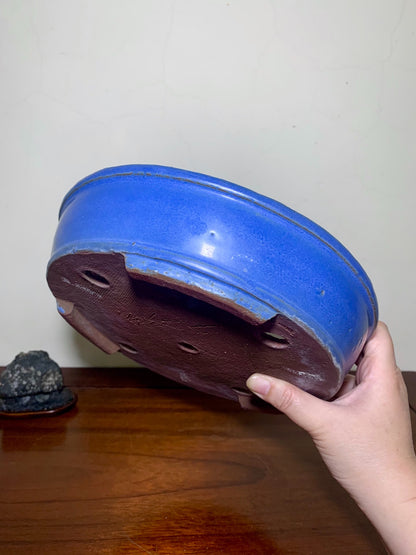 Ruri Kinyo Glaze, Perfect Circle, Japanese Pot by Shuufu