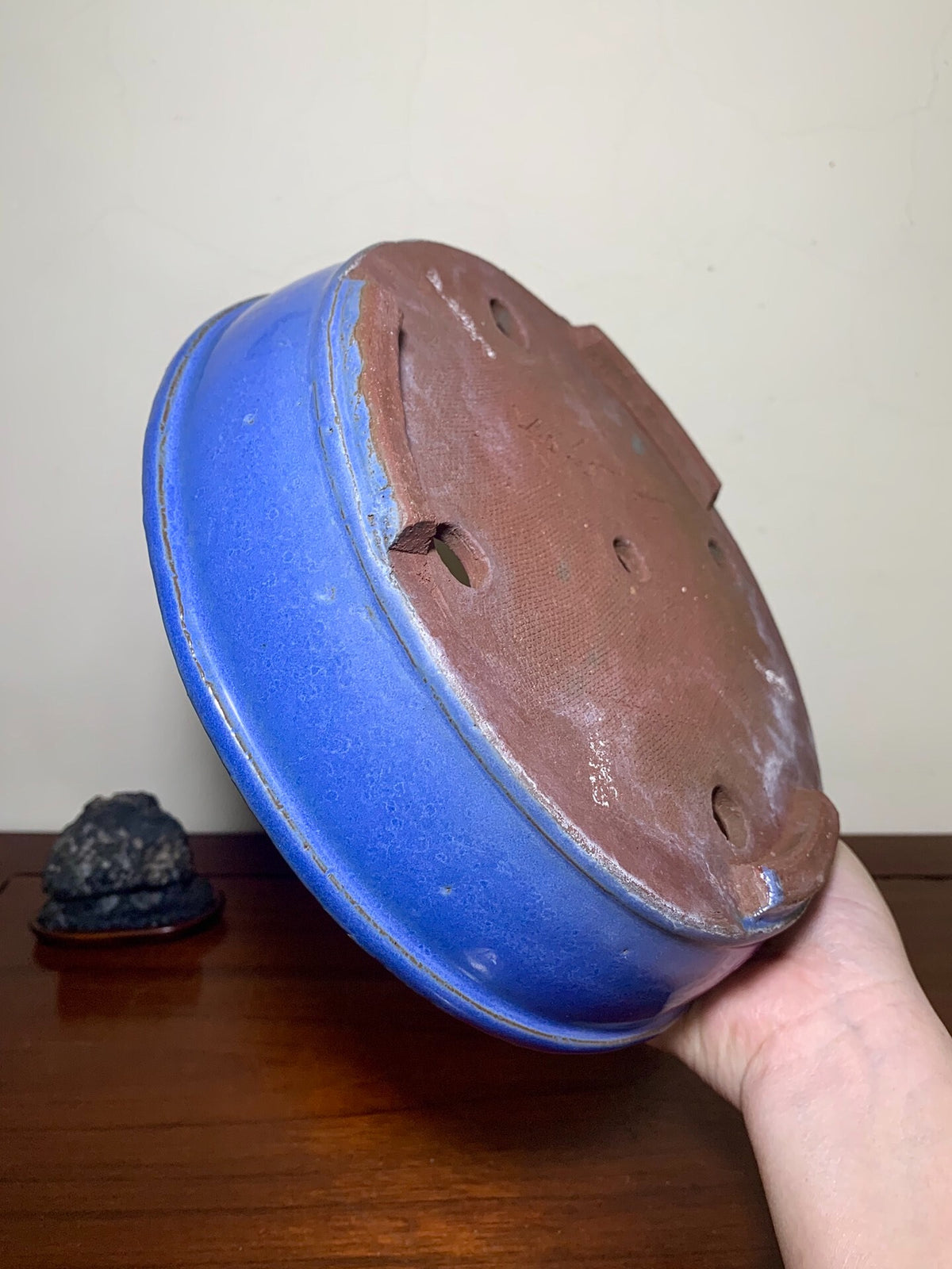 Ruri Kinyo Glaze, Perfect Circle, Japanese Pot by Shuufu
