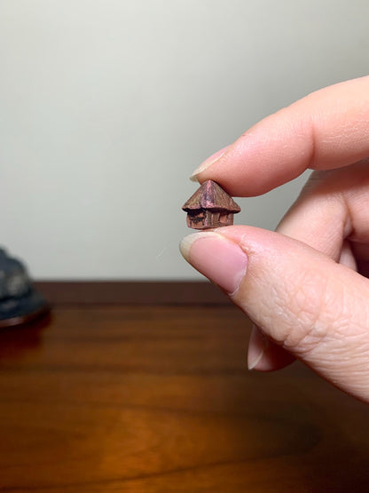 Tani Ransan Hand-Pinched Miniature Delicate Thatched Cottage Bonsai Accessory