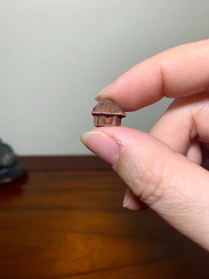 Tani Ransan Hand-Pinched Miniature Delicate Thatched Cottage Bonsai Accessory