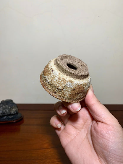 Pear-Skin Hand-Pinched Round Pot by Watanabe Masayama