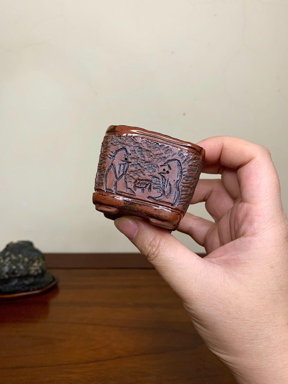 Takumon Senjinjōshu-Zu Japanese Bonsai Pot