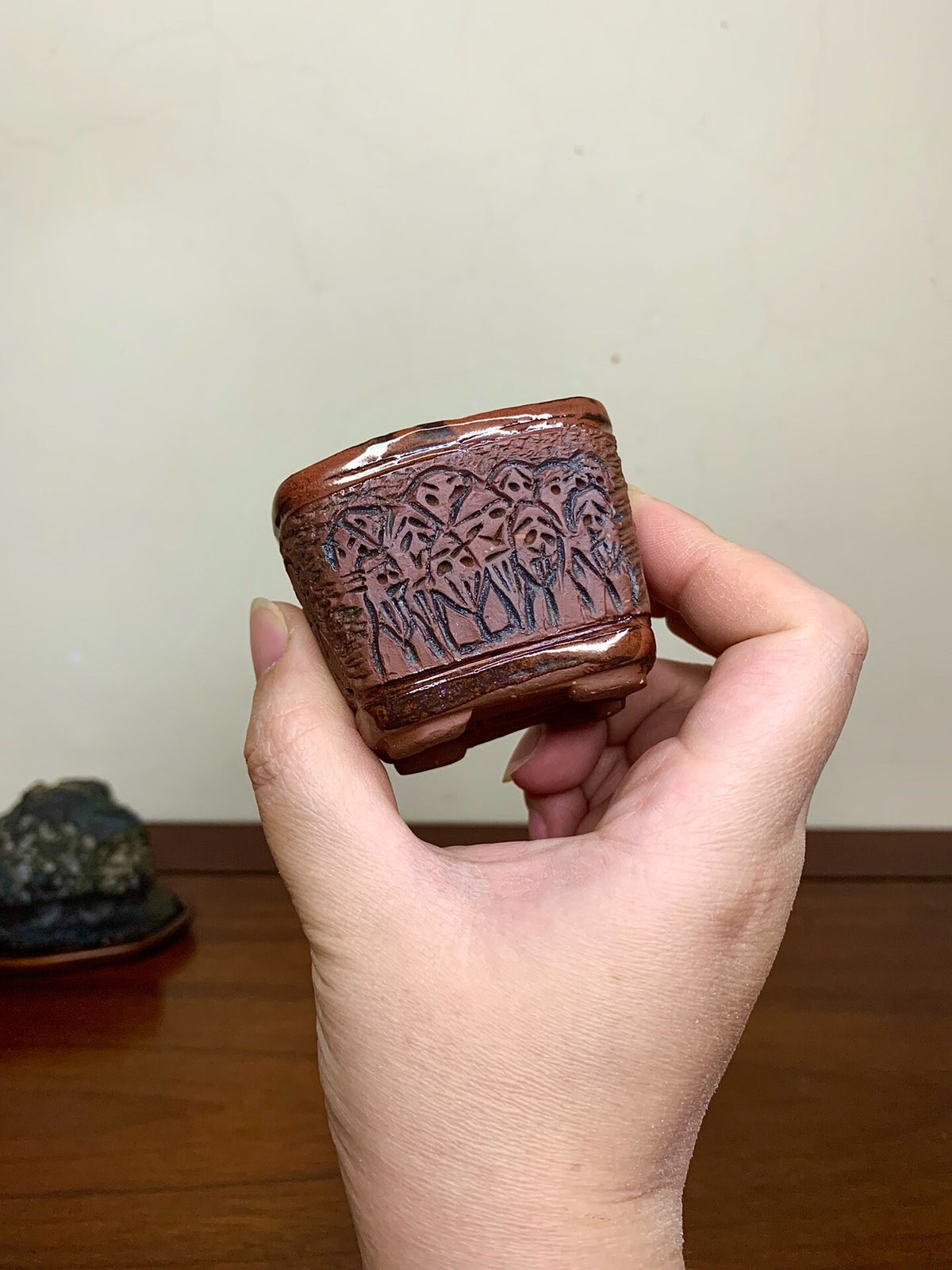 Takumon Senjinjōshu-Zu Japanese Bonsai Pot