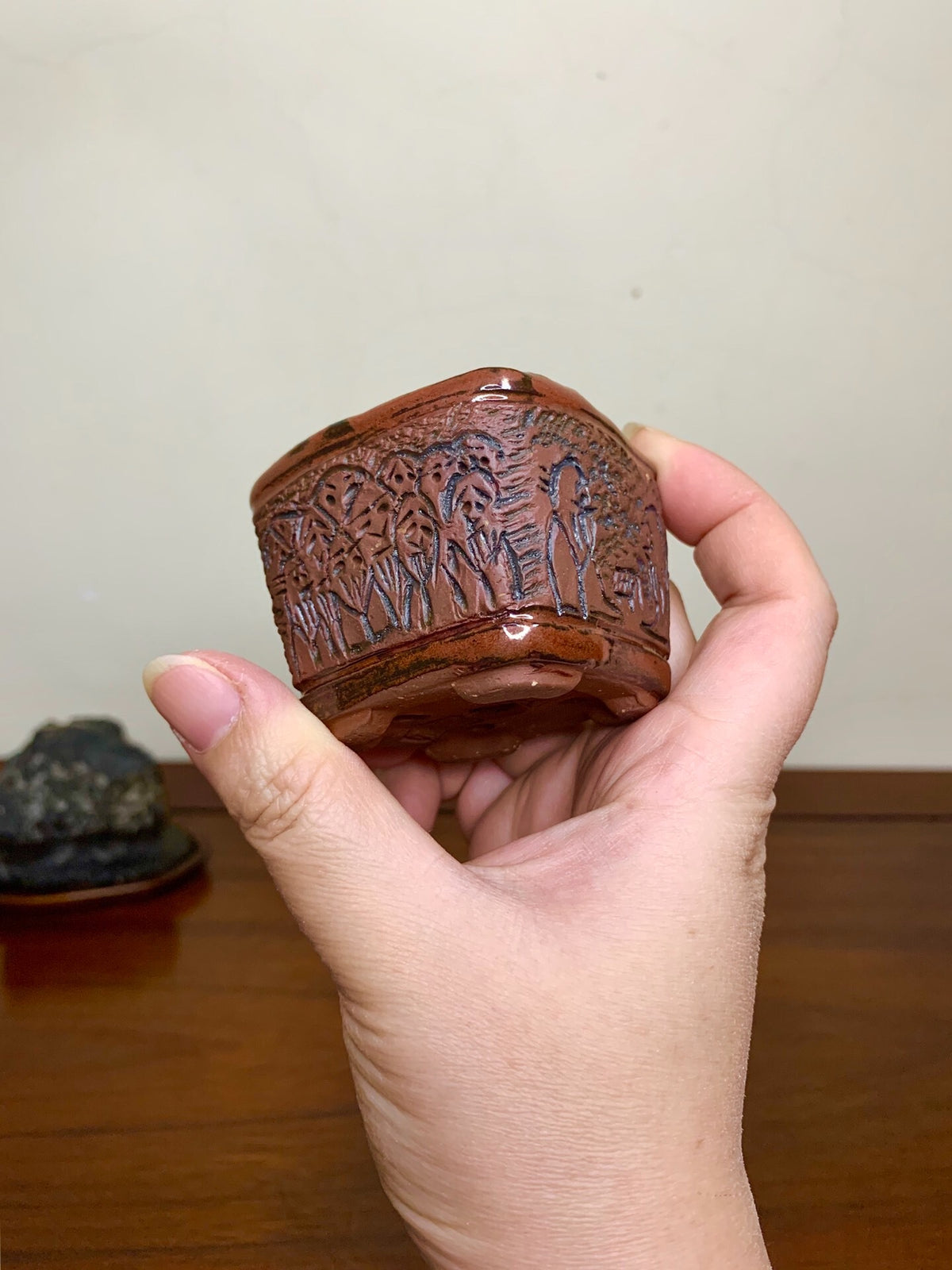 Takumon Senjinjōshu-Zu Japanese Bonsai Pot