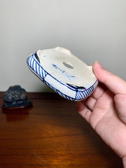Hikoyamajin Enamelled Square Japanese Pot
