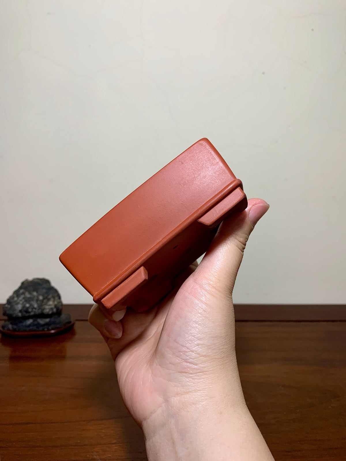 Bici Red Clay Lower Band Rectangular Japanese Pot