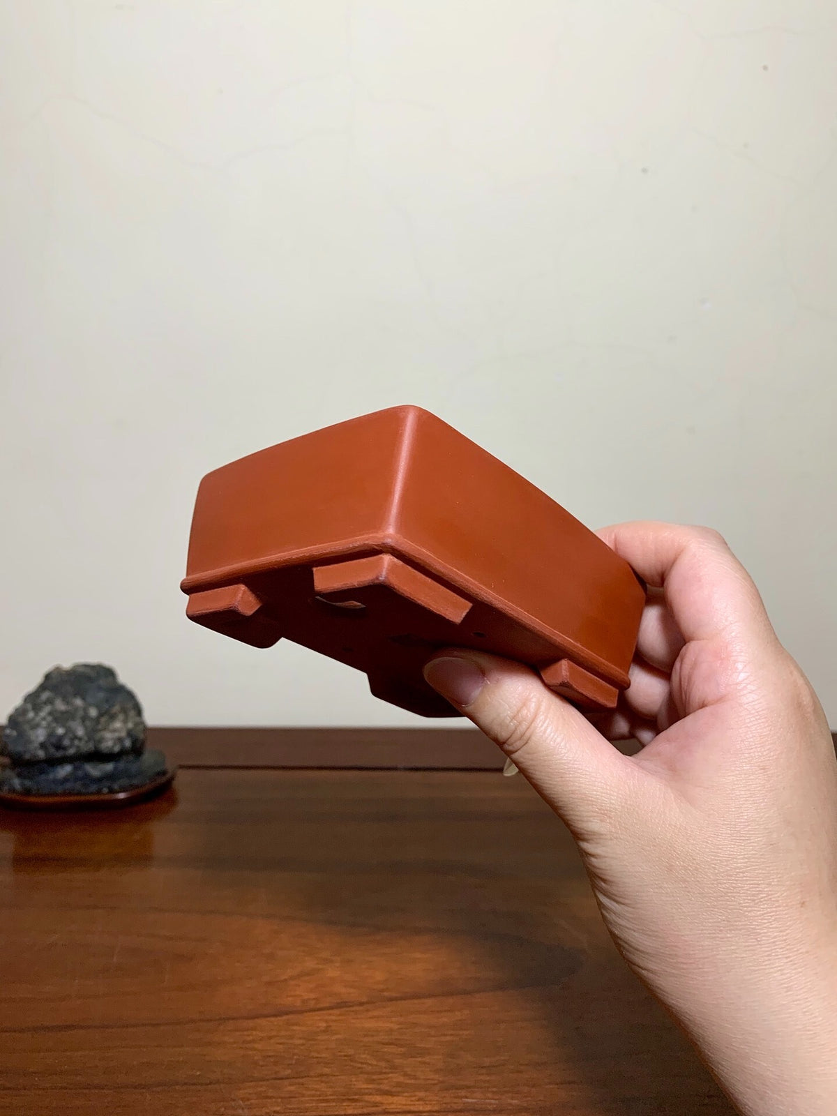 Bici Red Clay Lower Band Rectangular Japanese Pot