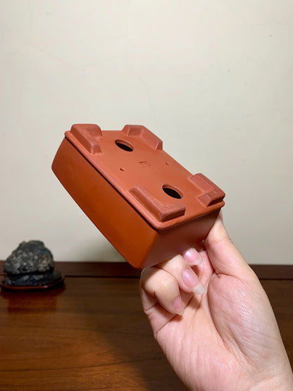 Bici Red Clay Lower Band Rectangular Japanese Pot