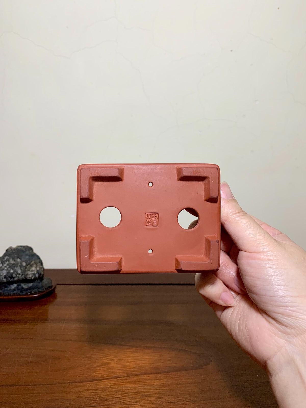 Bici Red Clay Lower Band Rectangular Japanese Pot