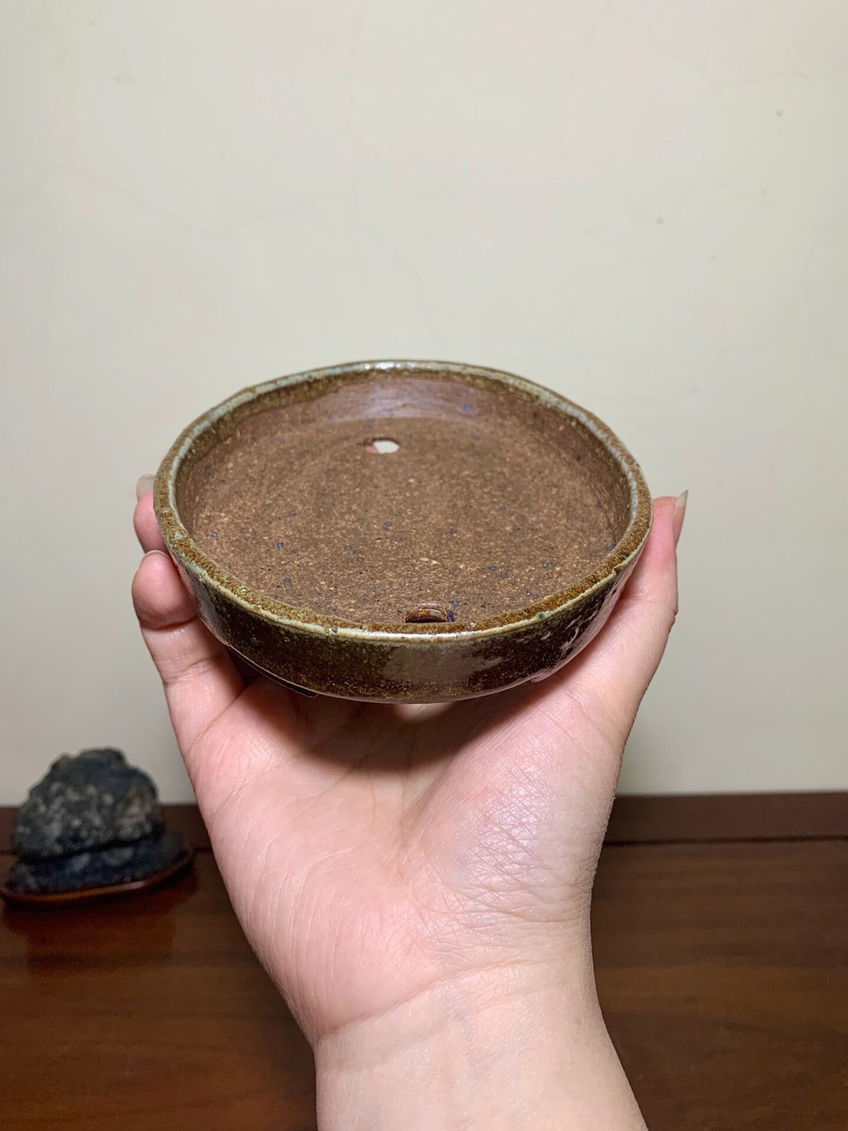 Shinano Takayama Soba Glaze Cut-Foot Oval Japanese Pot