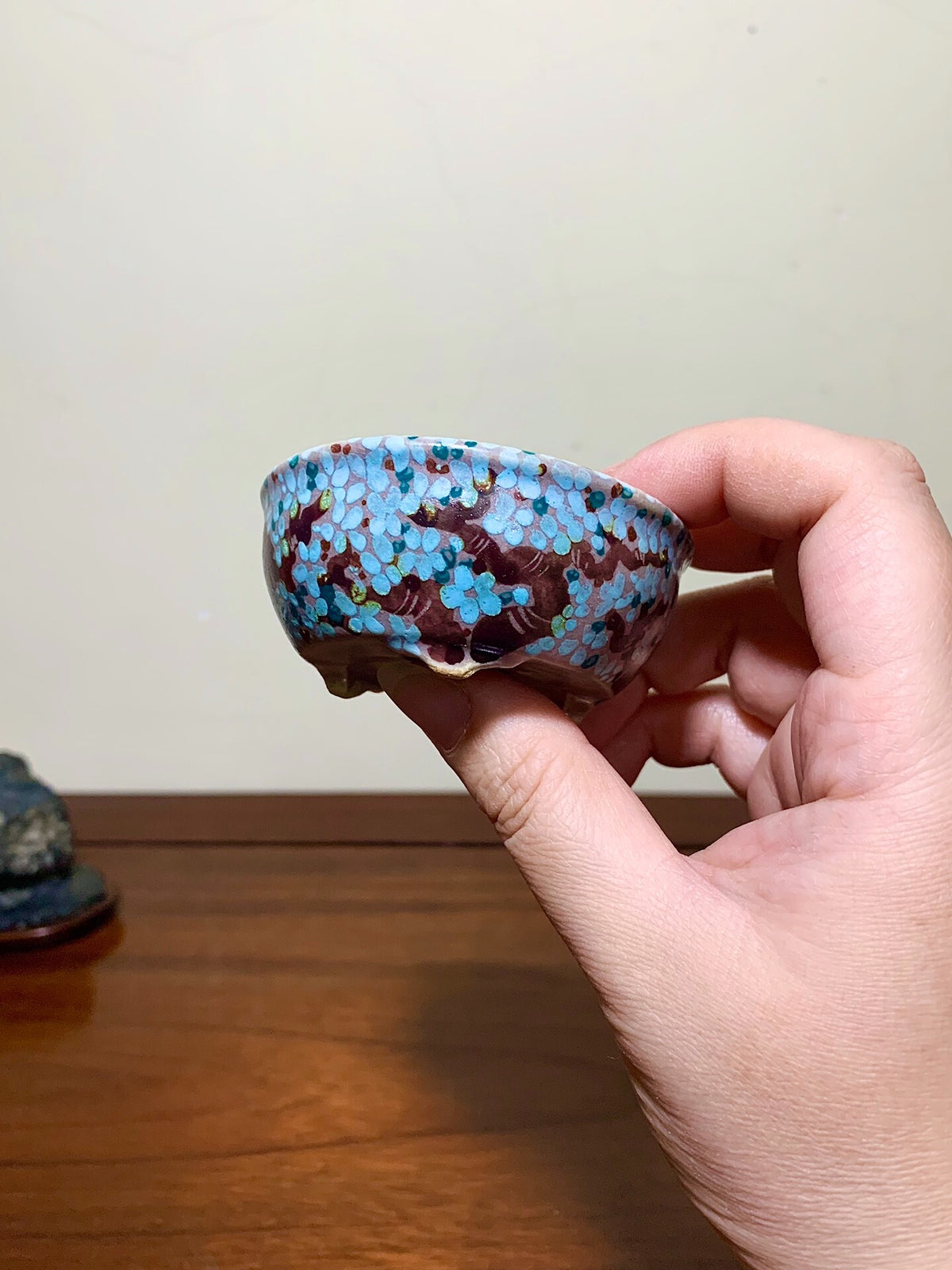 Enamelled Plum Blossom Round Pot by Shunaka
