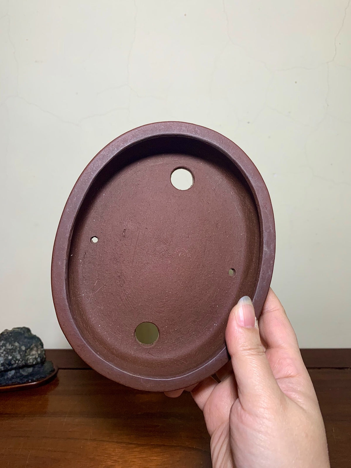 Center Knob Oval Japanese Pot by Shibakatsu