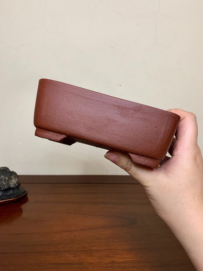 Cut-Footed Rectangular Japanese Pot by Shibakatsu