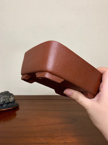 Cut-Footed Rectangular Japanese Pot by Shibakatsu