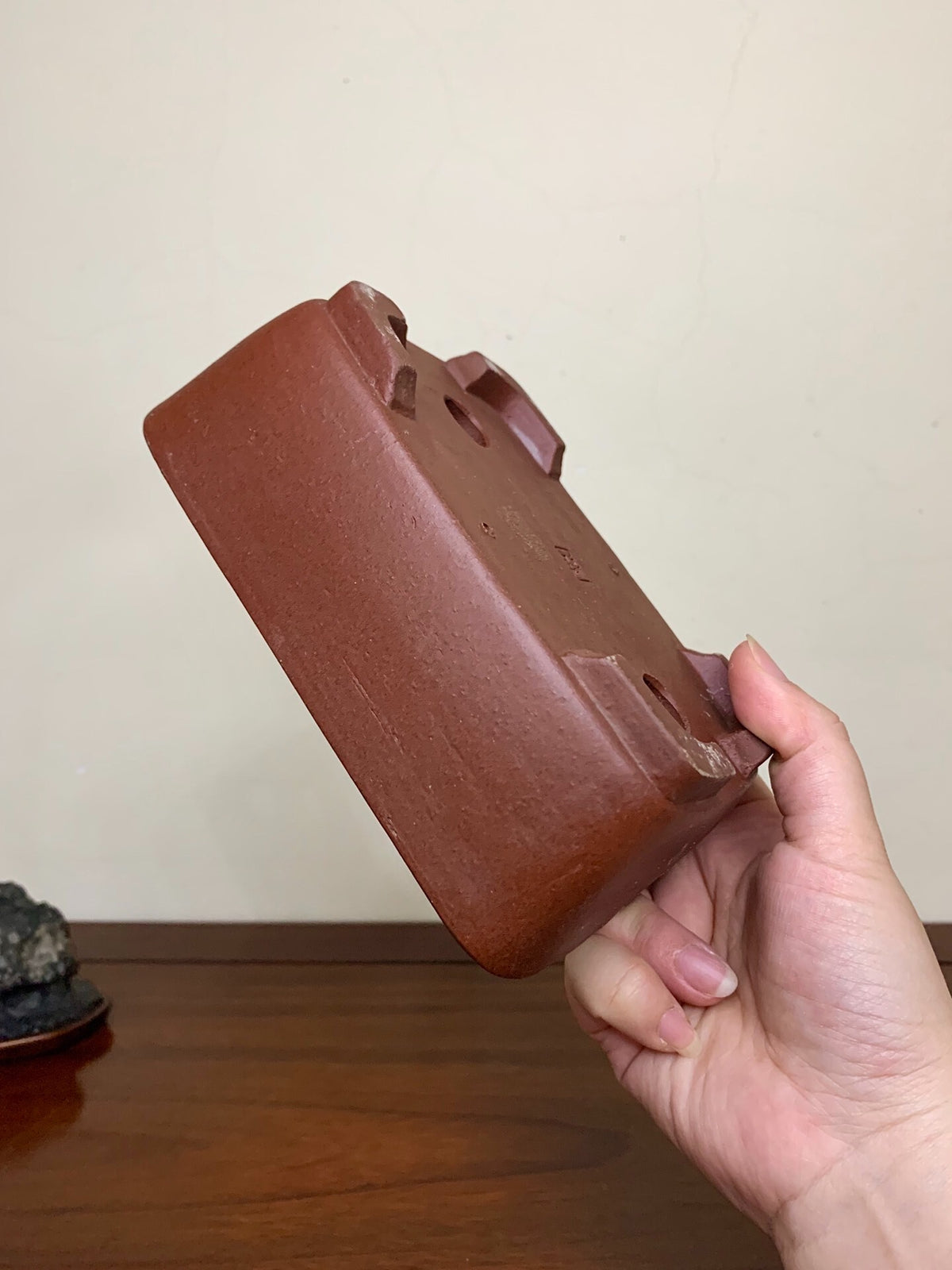 Cut-Footed Rectangular Japanese Pot by Shibakatsu