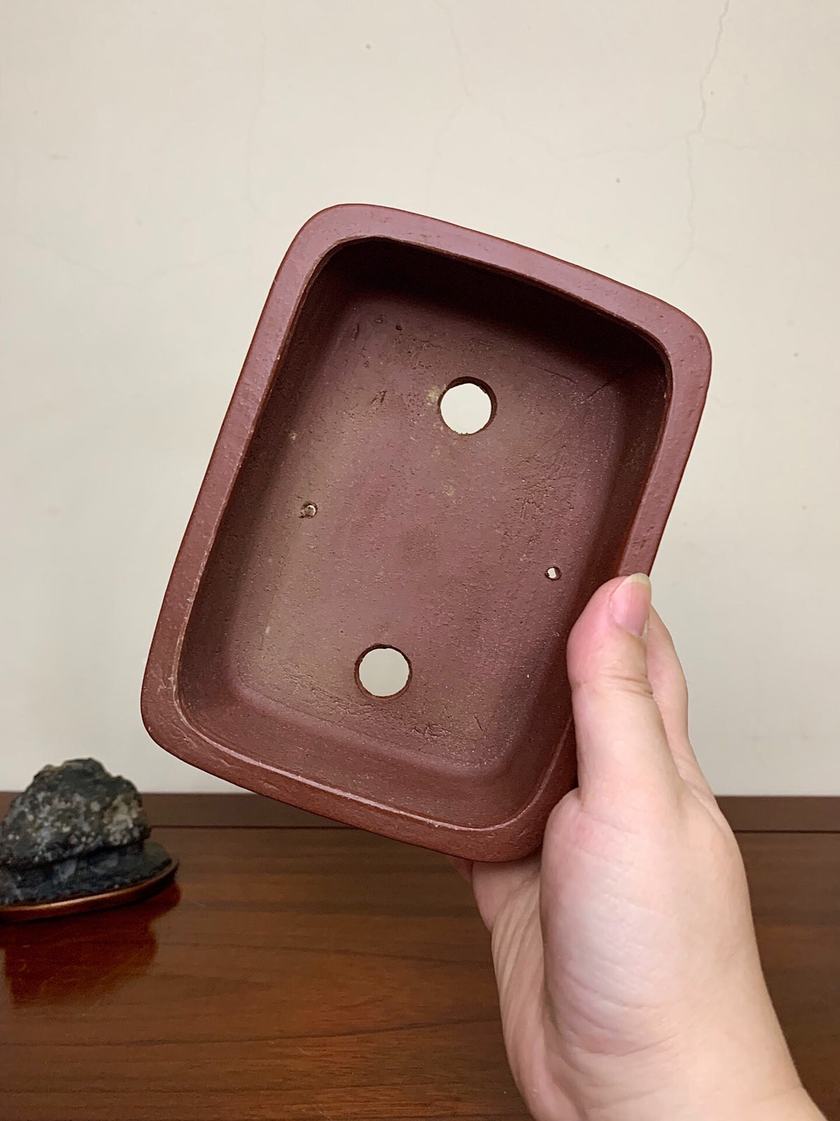 Cut-Footed Rectangular Japanese Pot by Shibakatsu
