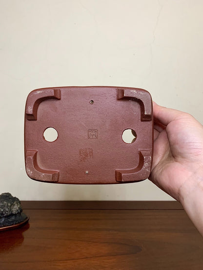 Cut-Footed Rectangular Japanese Pot by Shibakatsu
