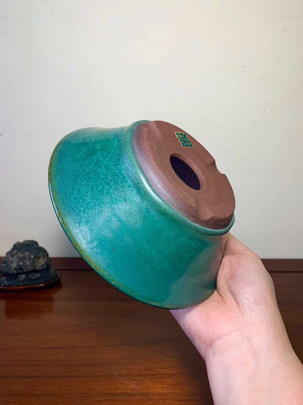 Matsuizan Aki Cloth-Textured Glaze Conical Pot