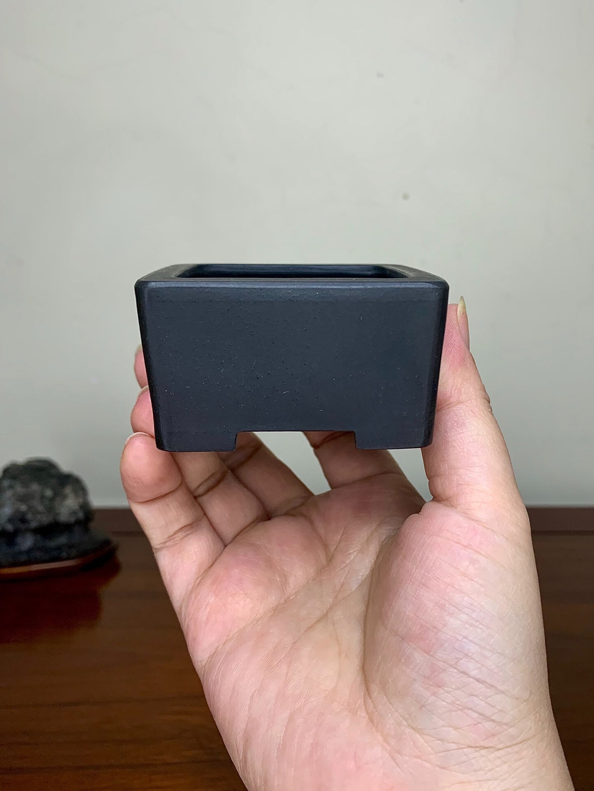 Kiso No Kawa Shuishi Cut-Foot Square Japanese Pot