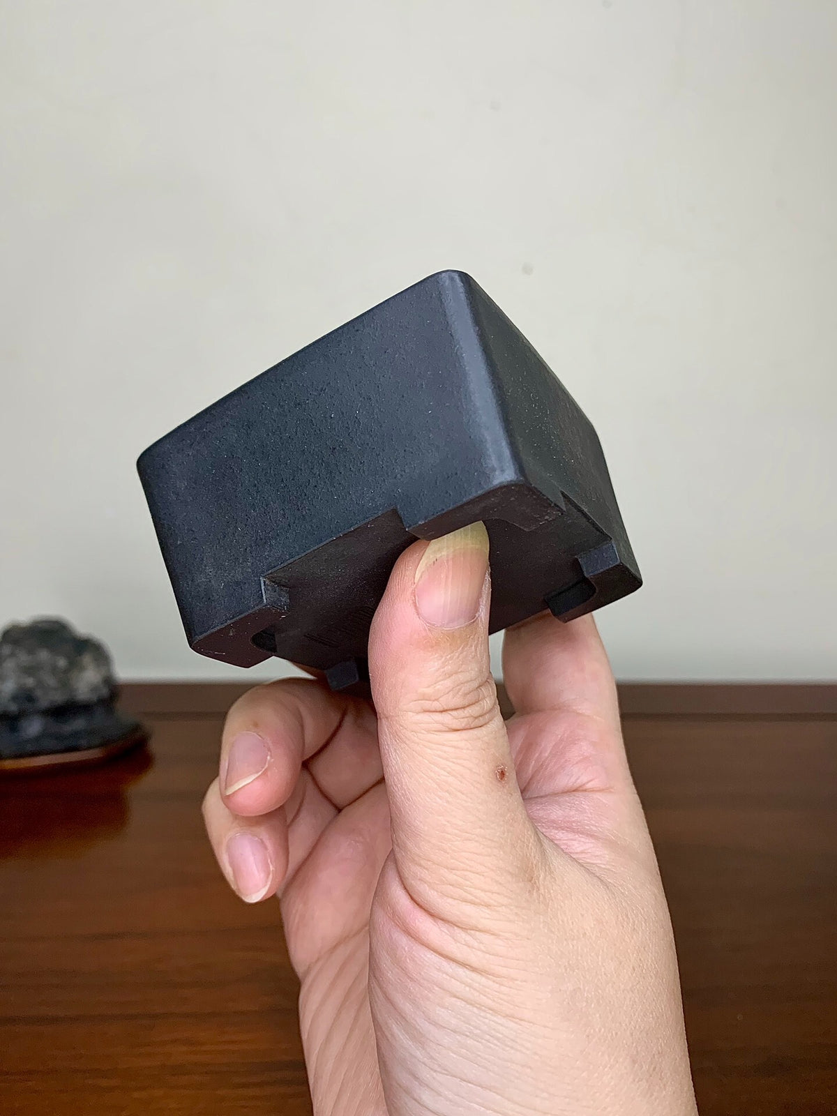 Kiso No Kawa Shuishi Cut-Foot Square Japanese Pot