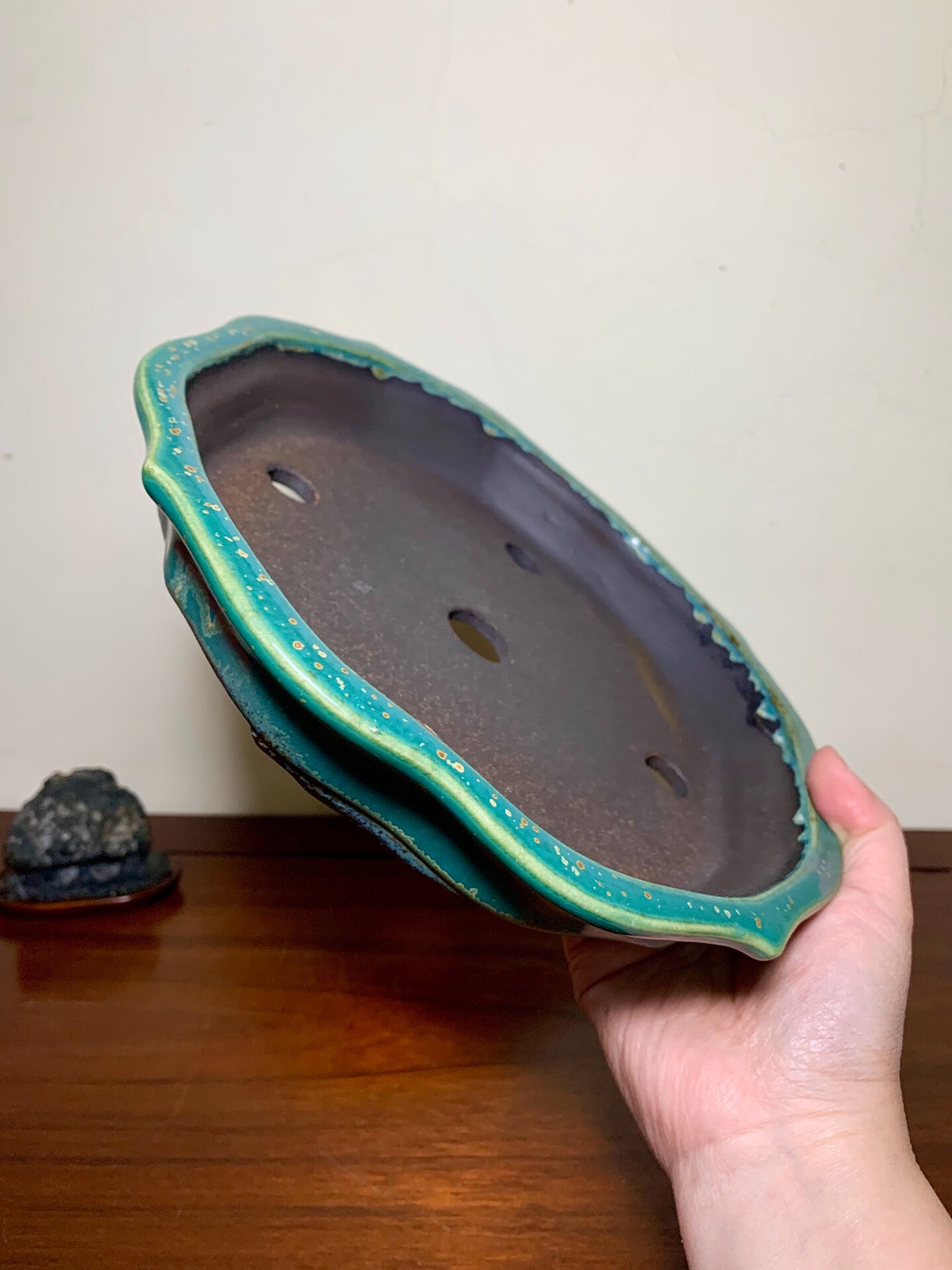 Sen Dai Kōyō Cloth-Textured Glaze Wheel-Flower Japanese Pot