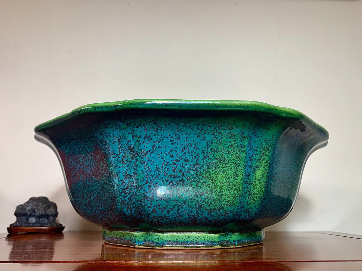 Hongyang Cloth-Textured Glaze Large Wheel Flower Japanese Pot