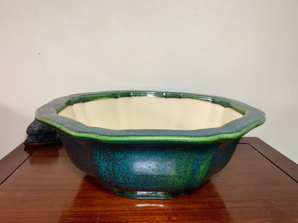 Hongyang Cloth-Textured Glaze Large Wheel Flower Japanese Pot