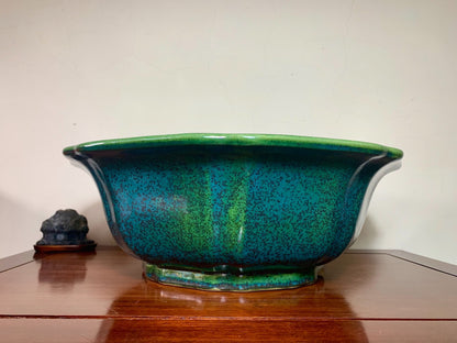 Hongyang Cloth-Textured Glaze Large Wheel Flower Japanese Pot