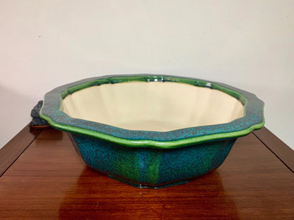 Hongyang Cloth-Textured Glaze Large Wheel Flower Japanese Pot