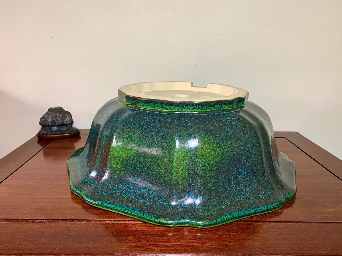 Hongyang Cloth-Textured Glaze Large Wheel Flower Japanese Pot