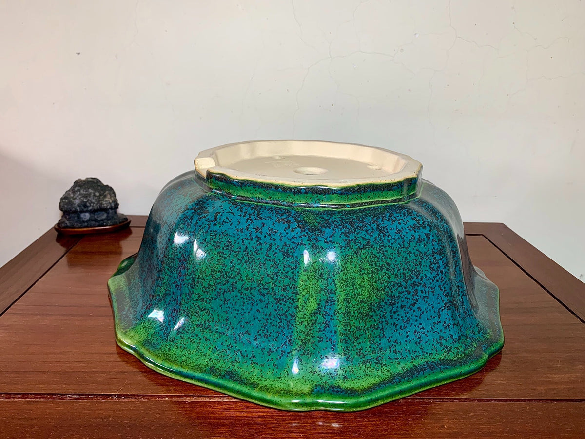 Hongyang Cloth-Textured Glaze Large Wheel Flower Japanese Pot