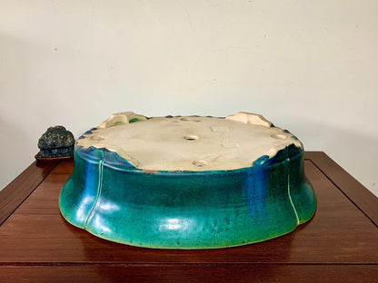 Sen Dai Kōyō Cloth-Textured Glaze Mokko Japanese Pot