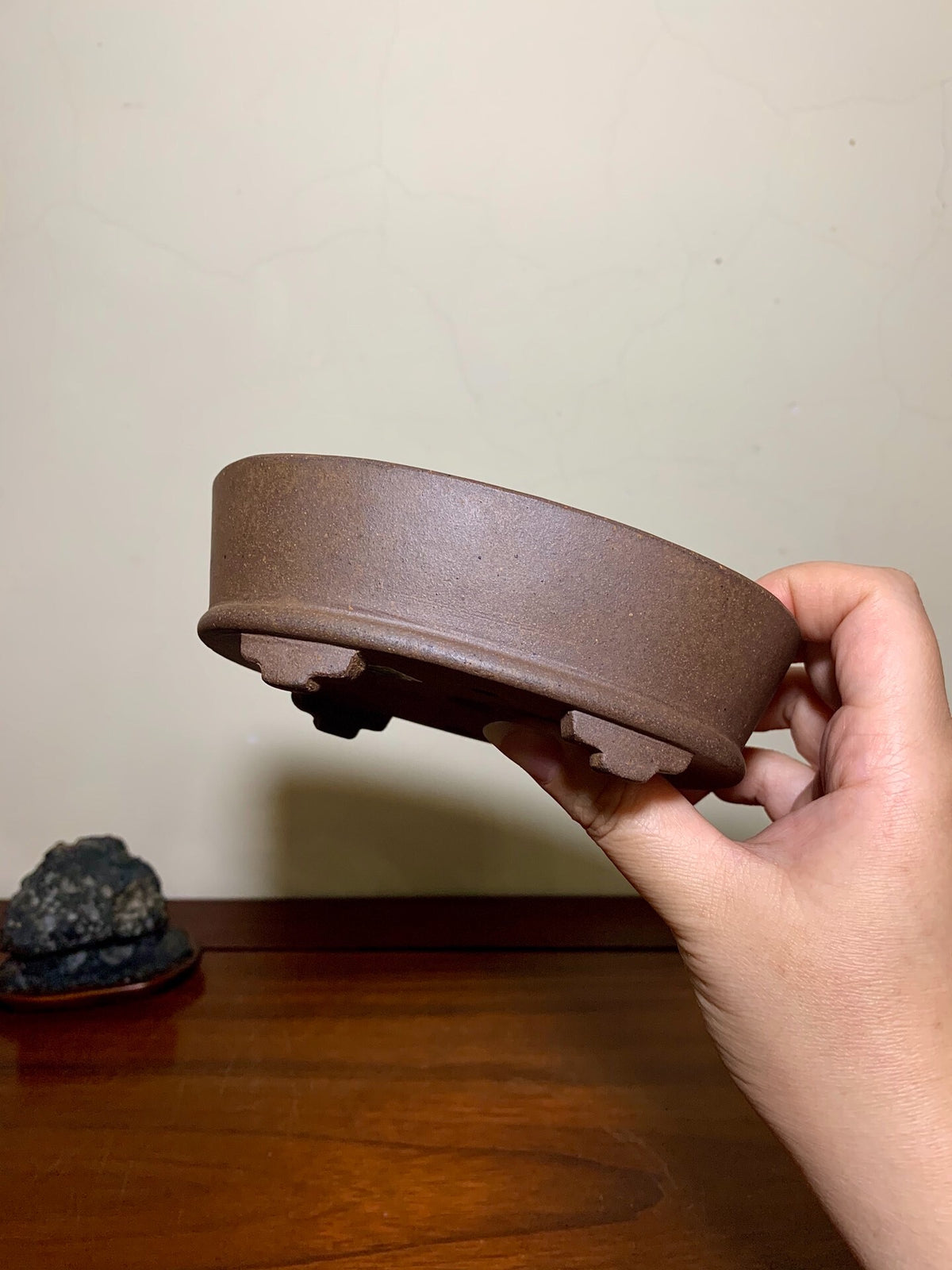 Kozukuri Sōsen Cut-Foot Lower Band Oval Japanese Pot