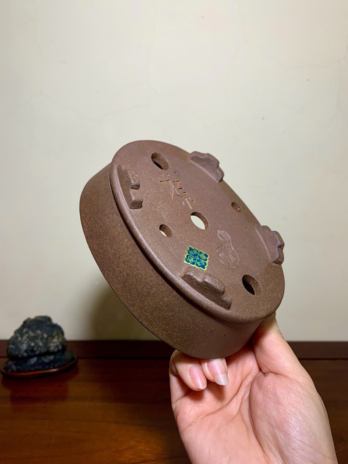 Kozukuri Sōsen Cut-Foot Lower Band Oval Japanese Pot