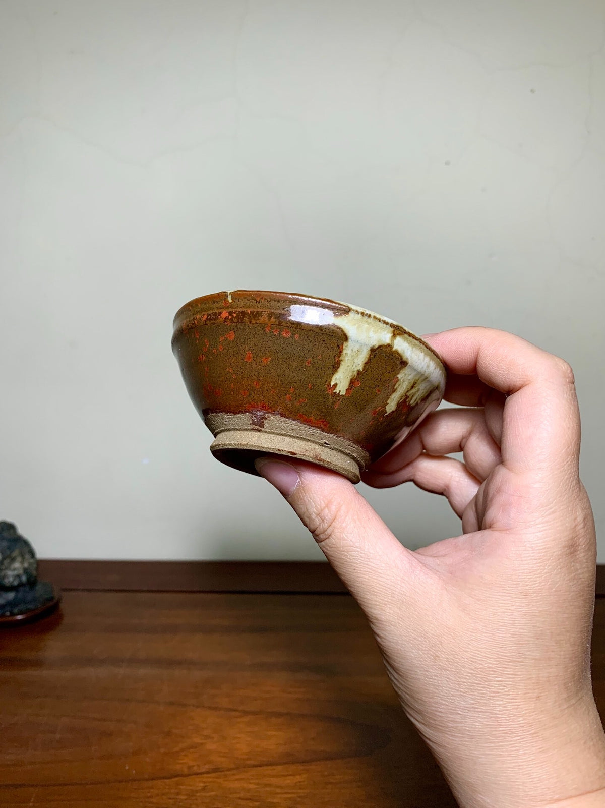 Konno Shinzan Copper-Red Glaze Kiln-Transmuted Round Pot
