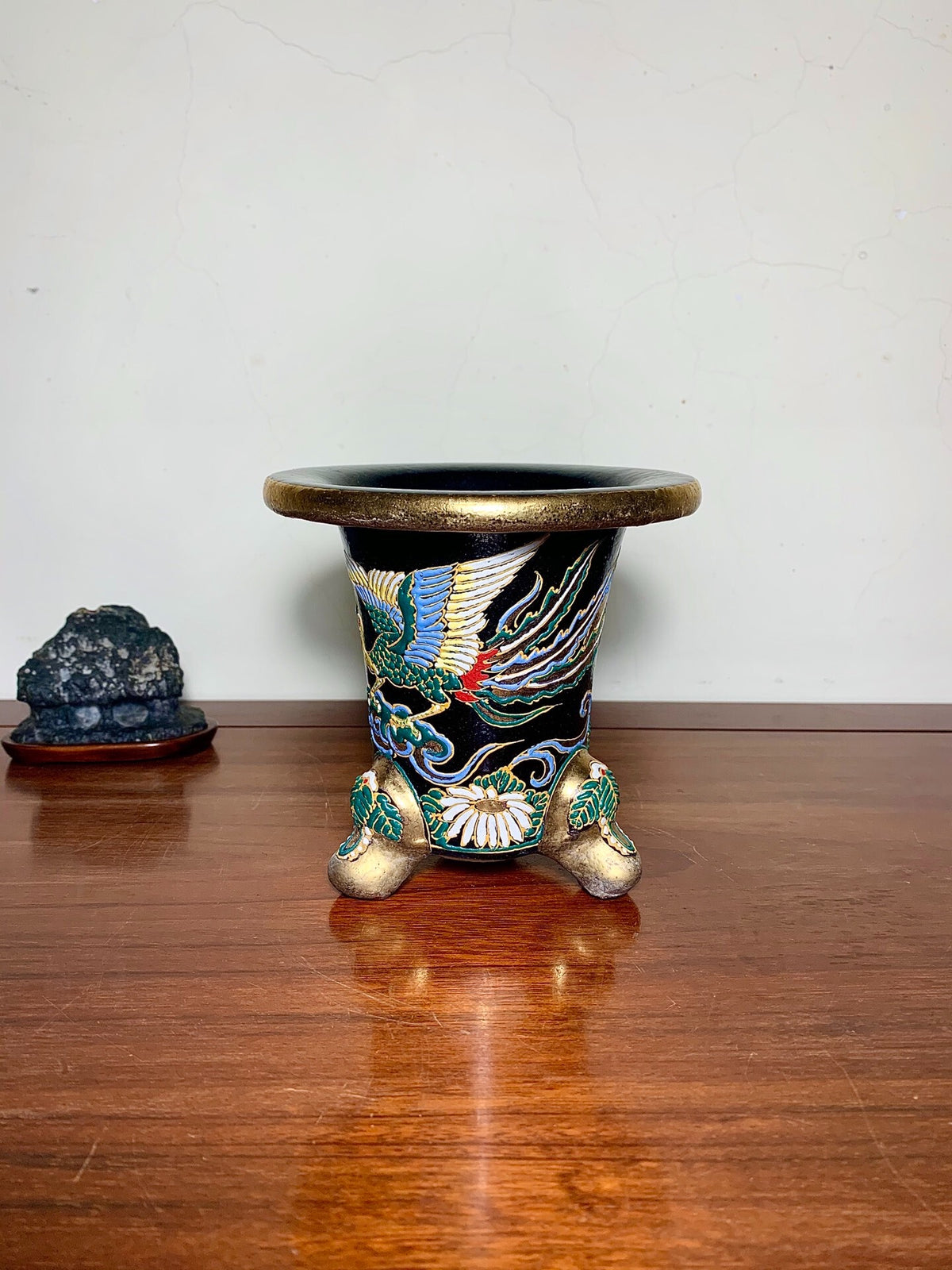Rare Phoenix Design Omoto Pot by Ryūzan