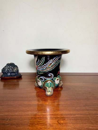 Rare Phoenix Design Omoto Pot by Ryūzan
