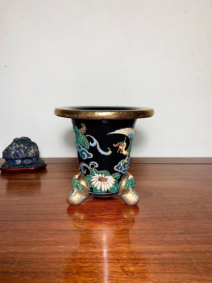 Rare Phoenix Design Omoto Pot by Ryūzan