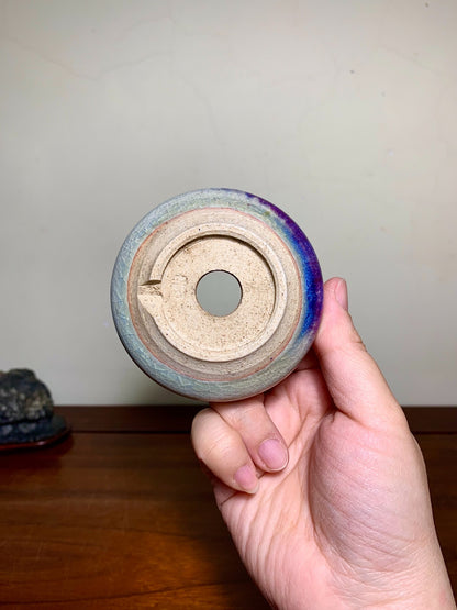 Man'kō Shūzan Shinsha Copper-Red Glaze Kiln-Transmuted Round Pot