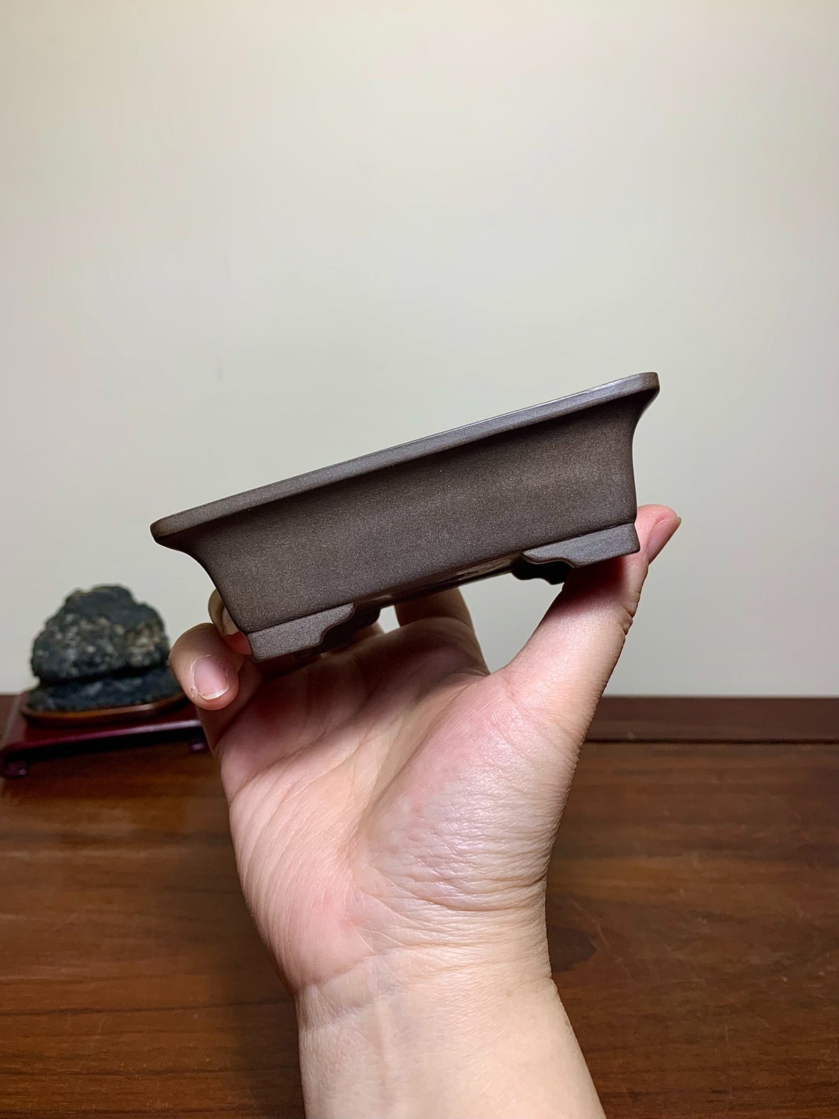 Tachibana Mitsuyuki, Outer Rim Lower Band Rectangular, Japanese Pot