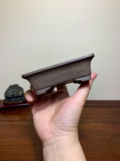 Tachibana Mitsuyuki, Outer Rim Lower Band Rectangular, Japanese Pot