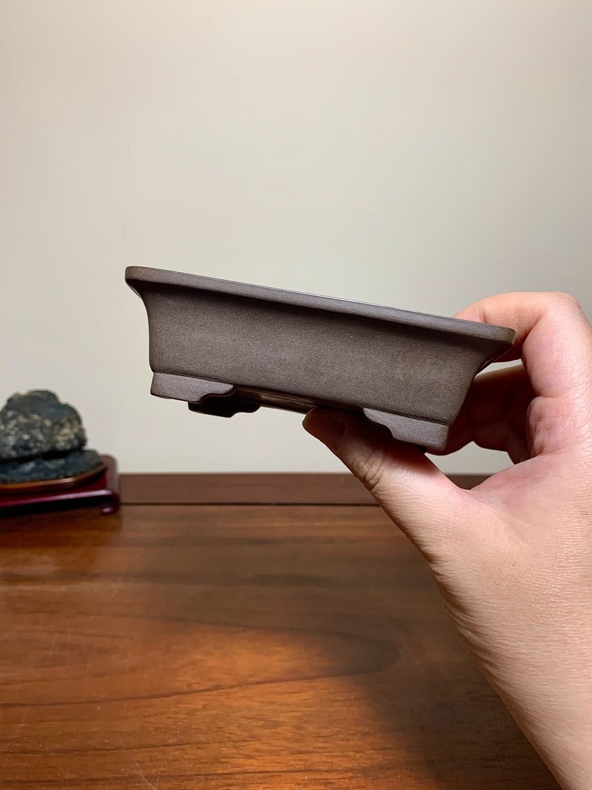 Tachibana Mitsuyuki, Outer Rim Lower Band Rectangular, Japanese Pot