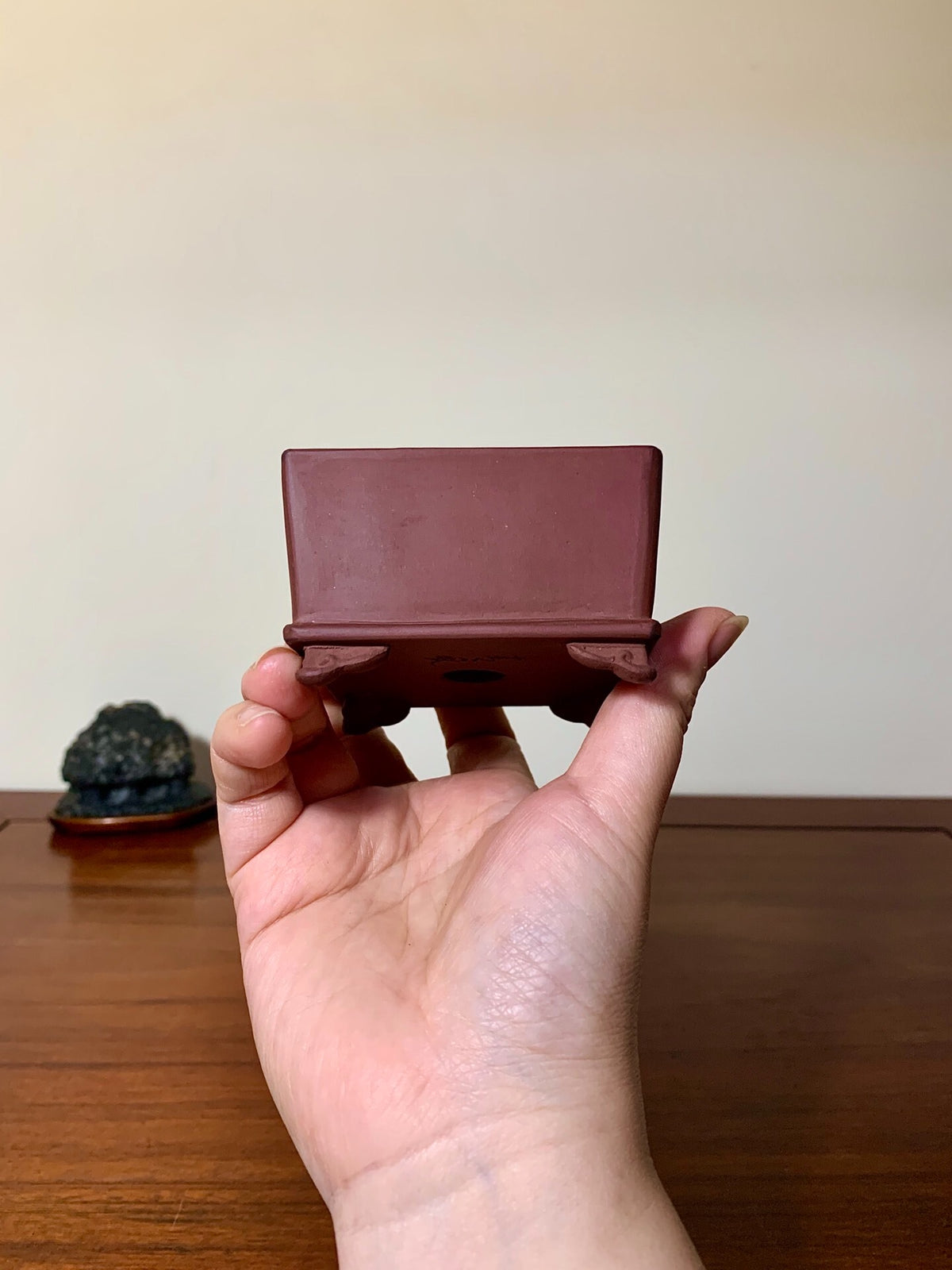 Shunto Seifū Shudei Lower Band Cloud Feet Square Japanese Flower Pot