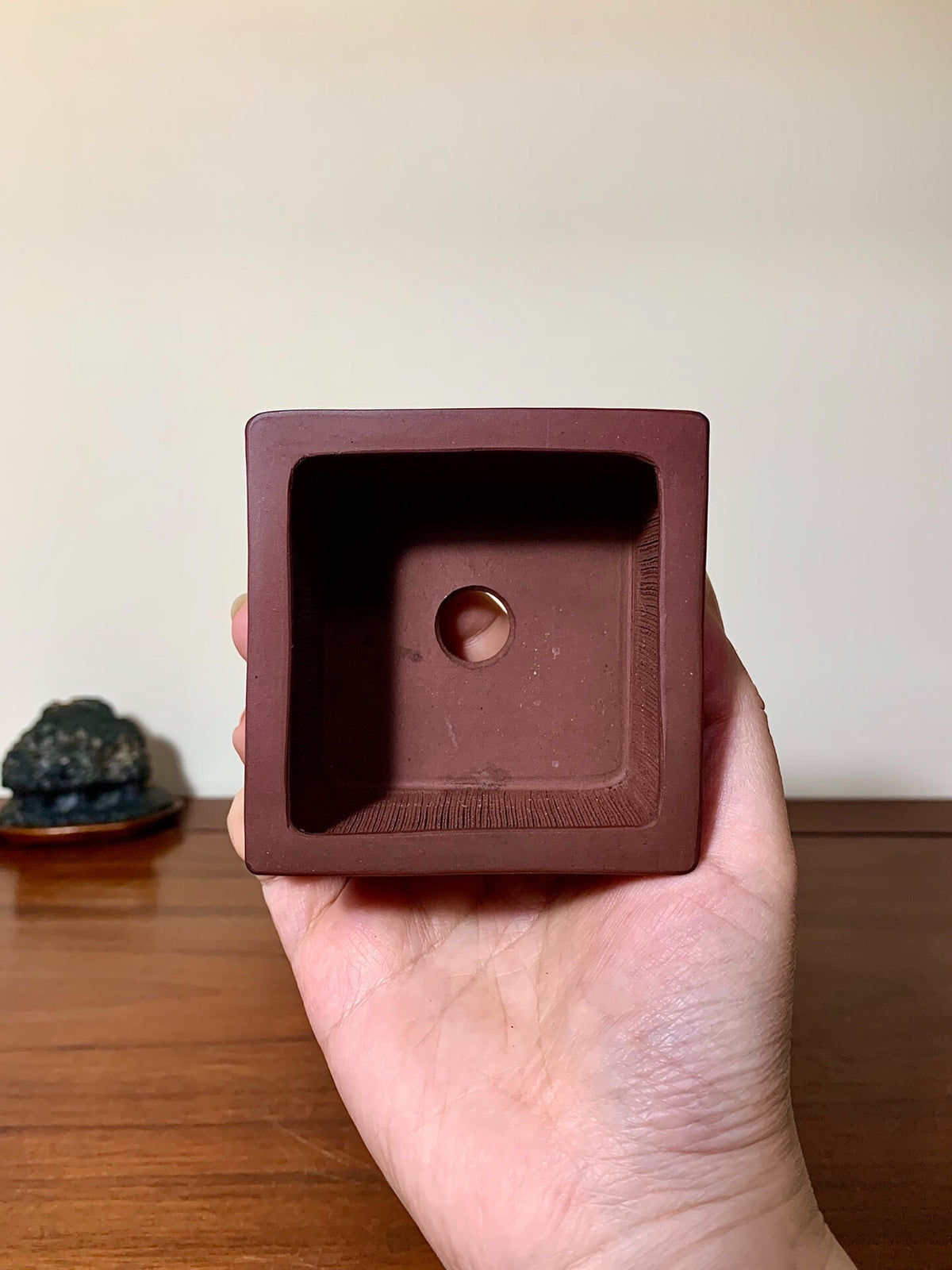 Shunto Seifū Shudei Lower Band Cloud Feet Square Japanese Flower Pot