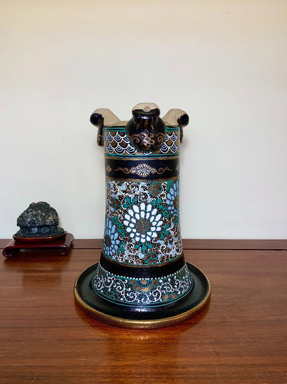 Hosshi Kakuei Classic Tang Grass Chrysanthemum Pattern Omoto Pot