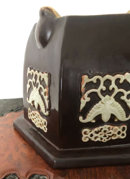 Republic-Era Soy Sauce Glaze Pot, Japanese Return-Flow Republic Glaze Pot