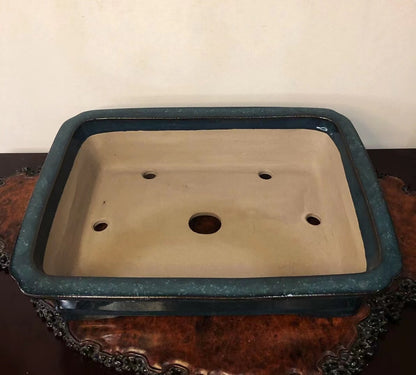 Shinshu Outer Rim Rectangular Open Mouth Japanese Bonsai Pot
