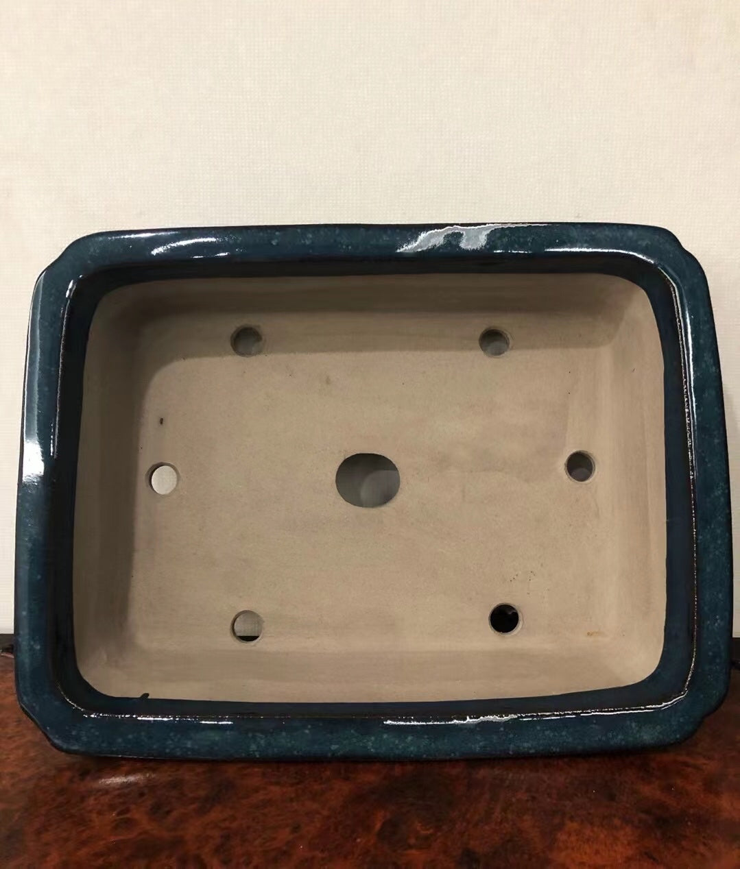 Shinshu Outer Rim Rectangular Open Mouth Japanese Bonsai Pot